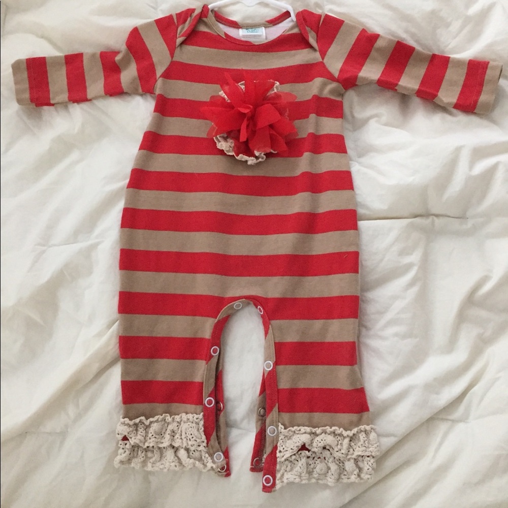 Peaches N Cream 6/9 mo romper